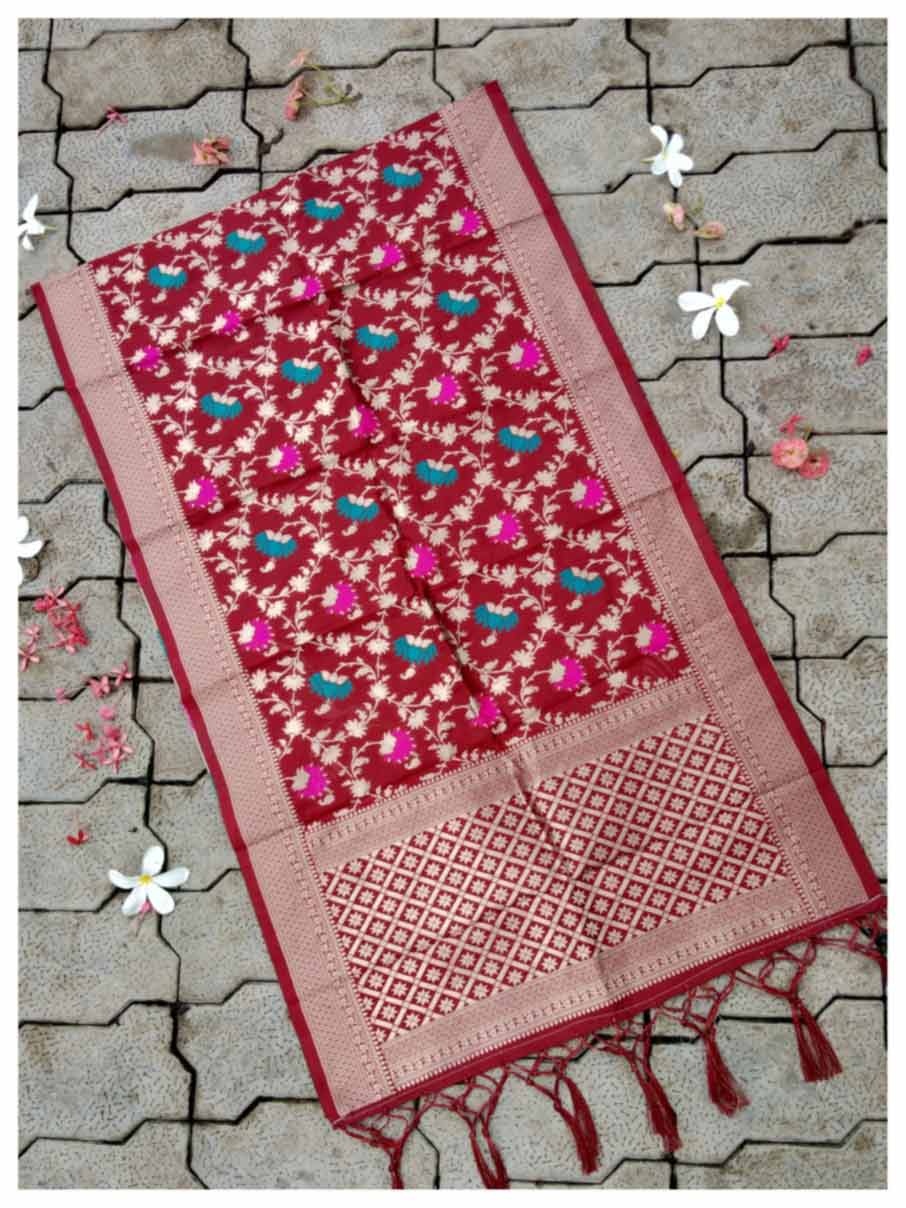 Silk Zari Work Banarasi Dupatta Traders-KD262Dark Silk Zari Work Banarasi Dupatta Traders-KD262Dark